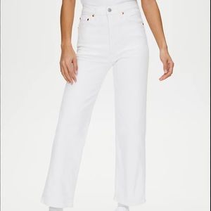 Levi’s white ribcage jeans